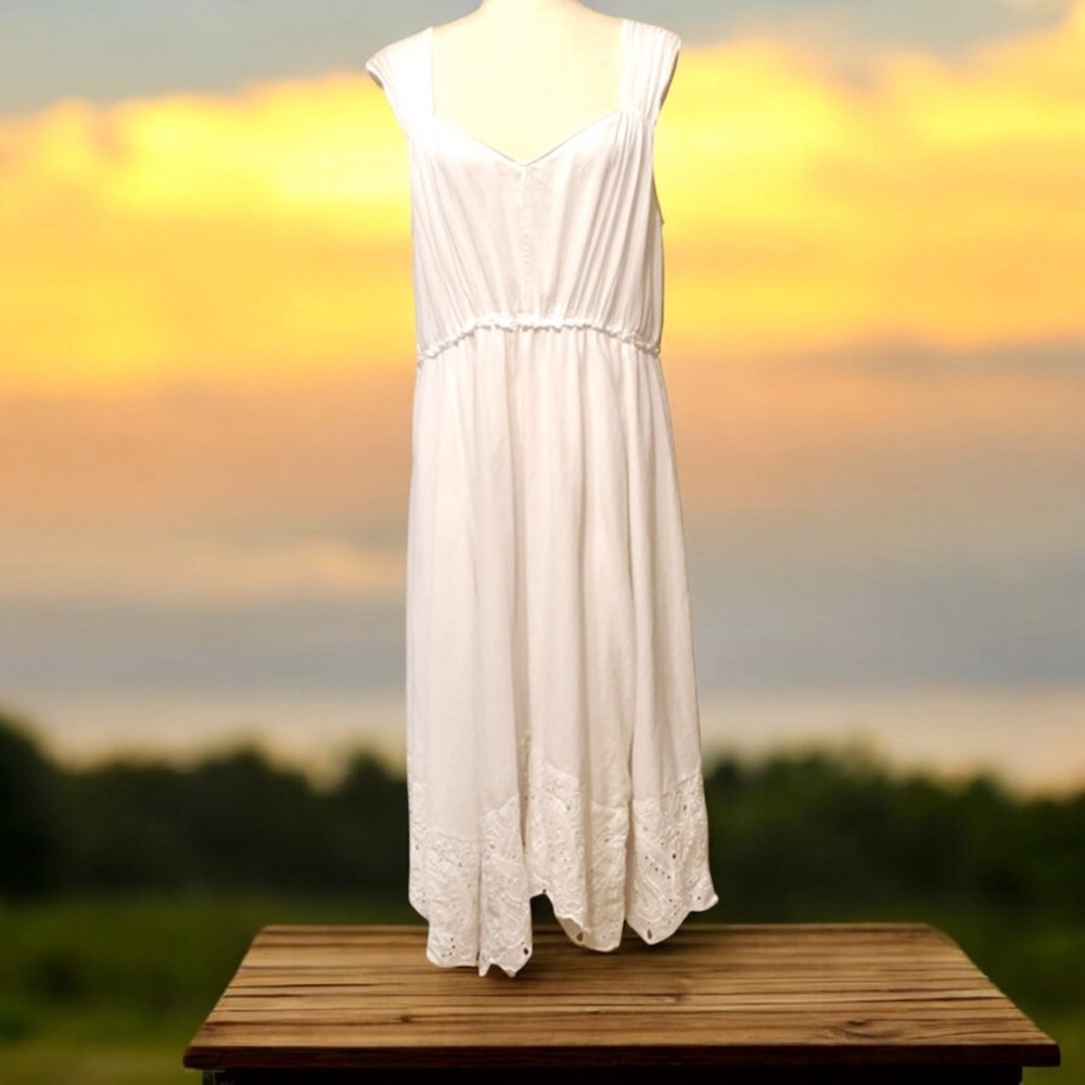 Lane Bryant Cotton V-Neck Dress Full Skirt Size 14. NWT.